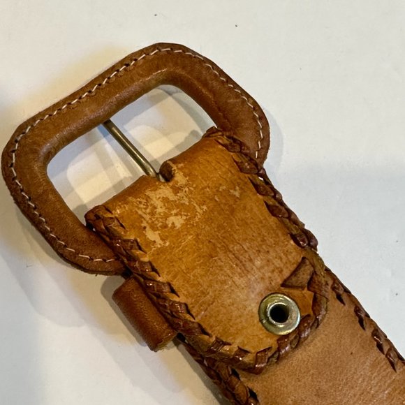 Guatemala Belt Leather Art Embossed Artisan Embroidery People Handcraft Size 28 - Picture 7 of 9